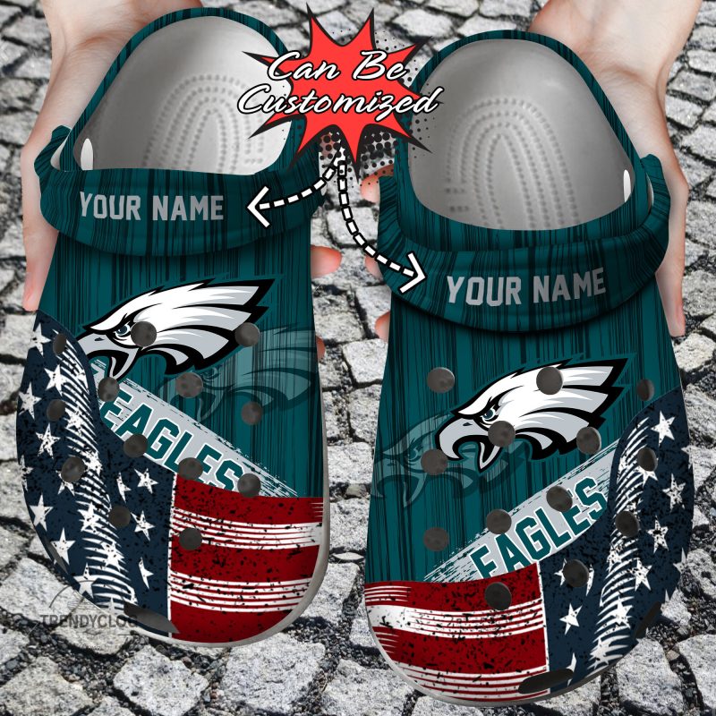 Custom US Flag PEagles New clog Shoes