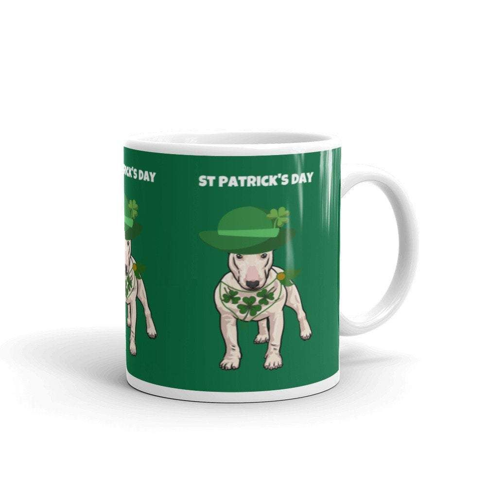 St Patrick’s Day Bull Terrier Animal Dog Leprechaun Printed Mug