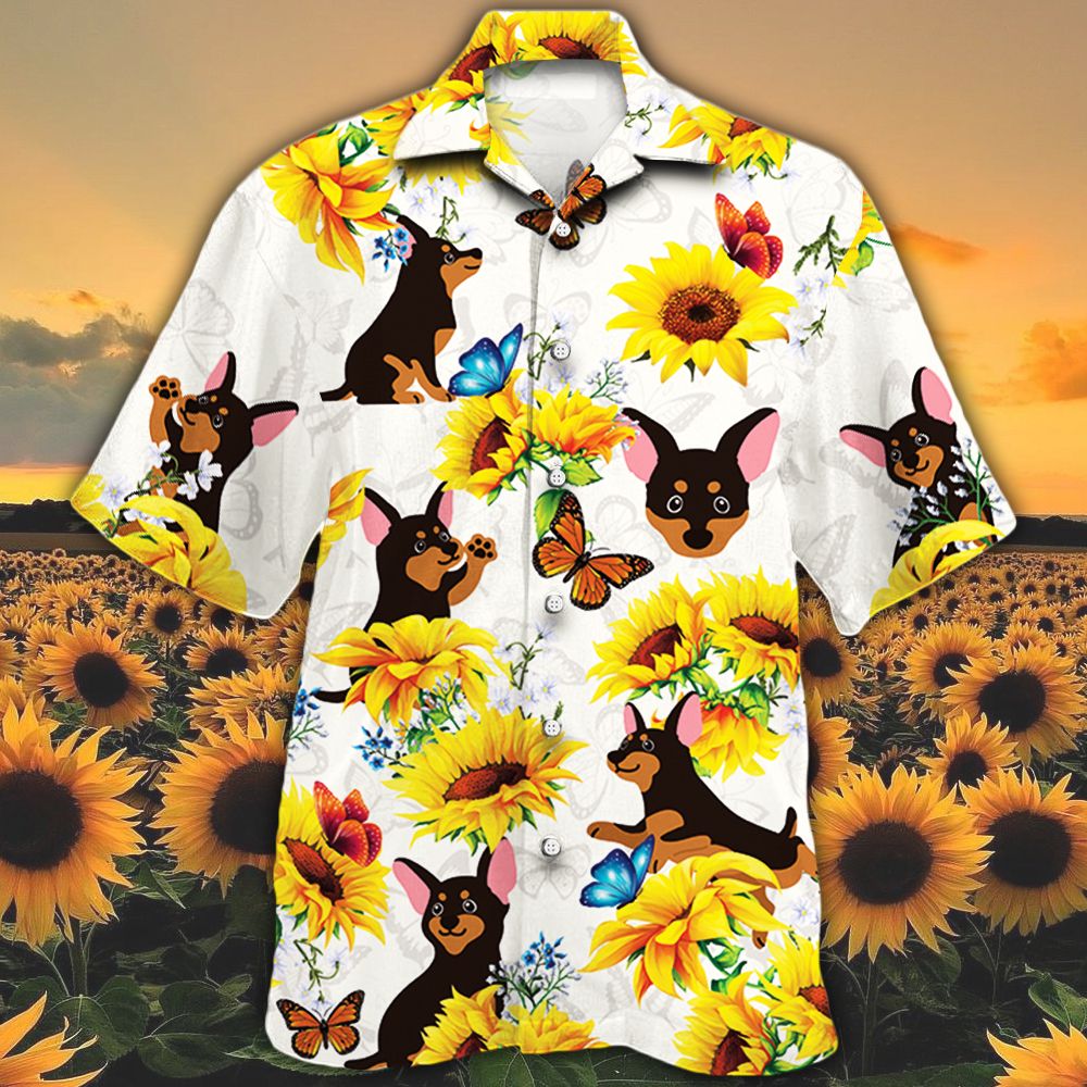 Miniature Pinscher Dog Lovers Sun Flower Hawaii Shirt Ha97711