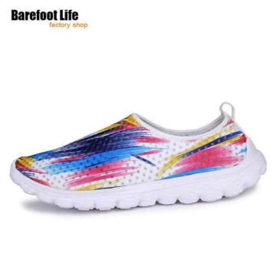 Barefoot Life new summer sneakers women,3d printing air mesh light breathable athletic sport running walking shoes women