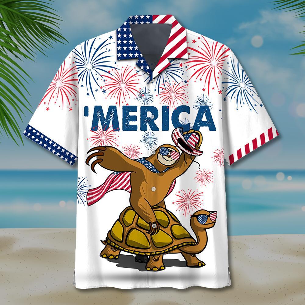 Turtle Sloth Hawaiian Shirt | Unisex | Adult | Hw6233