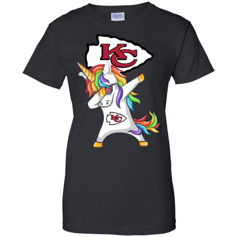 Get Here Unicorn Dabbing Kansas City Chiefs Ladies Shirt