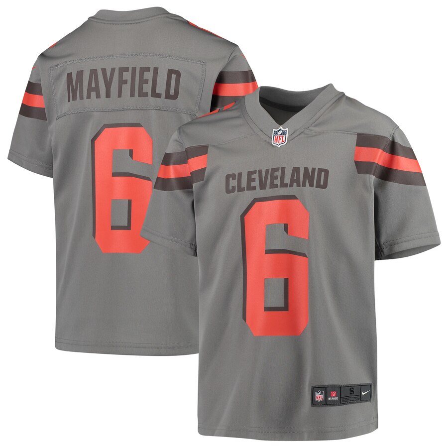 Baker Mayfield Cleveland Browns Nike Youth Inverted Game Jersey – Gray