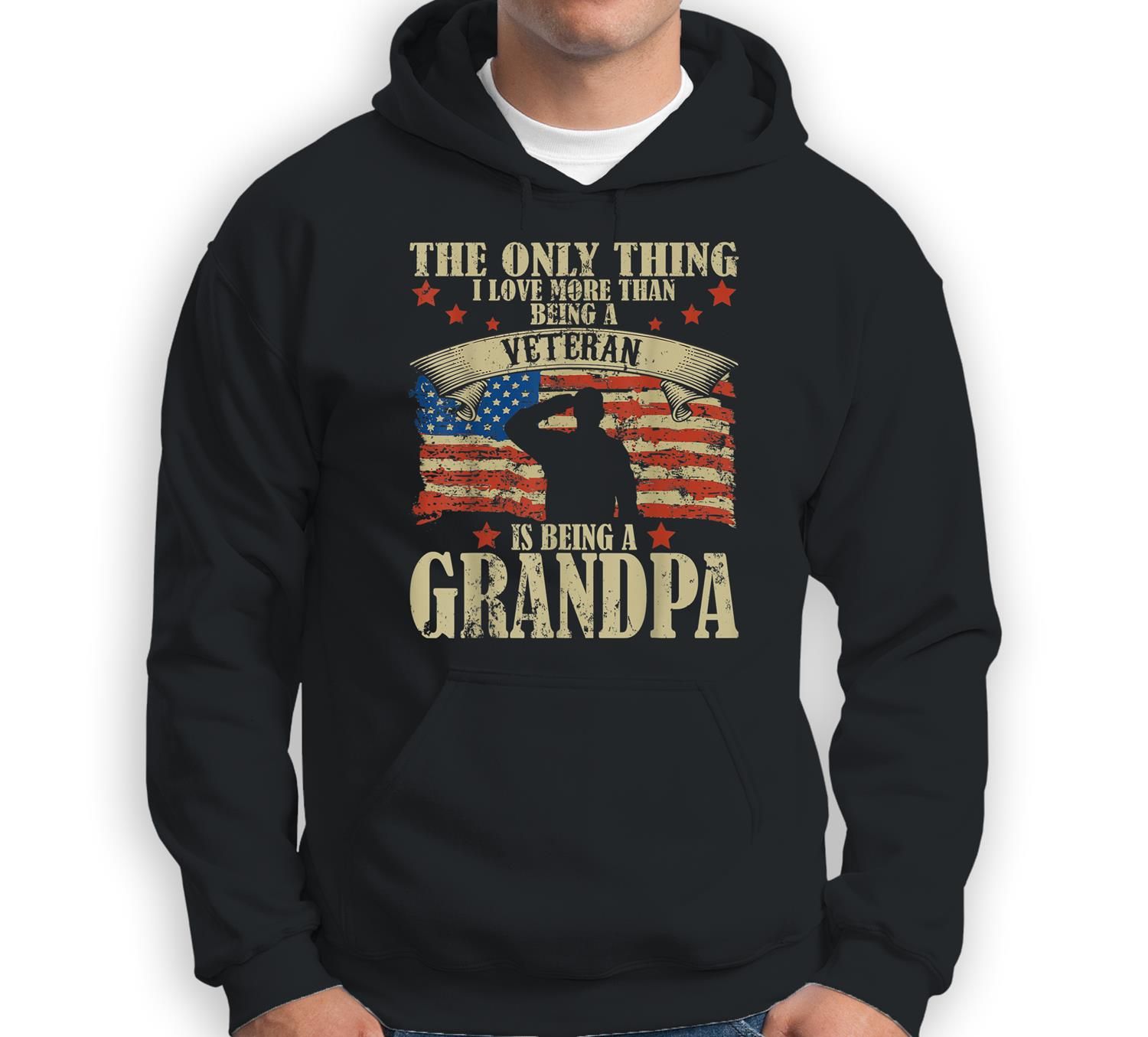 Mens Mens The Only Thing I Love More Than Being A Veteran Grandpa Sweatshirt & Hoodie