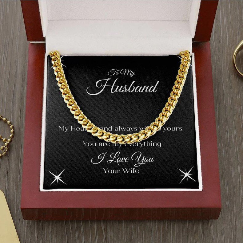 Valentines Day Gifts For Him, Cuban Link Chain Necklace For Husband, You’Re My Everything