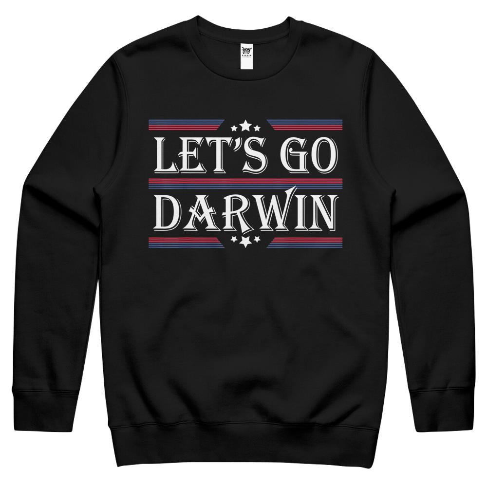 Let’S Go Darwin Sarcastic Saying Usa Flag Lets Go Darwin Crewneck Sweatshirt