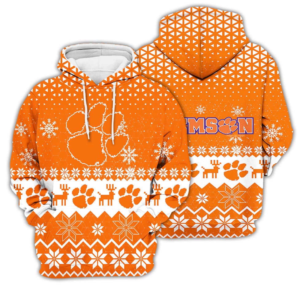 Clemson Tigers Sports Football American Ugly Christmas Sweater New Trends For Fans Club Gifts Unisex 3D Hoodie