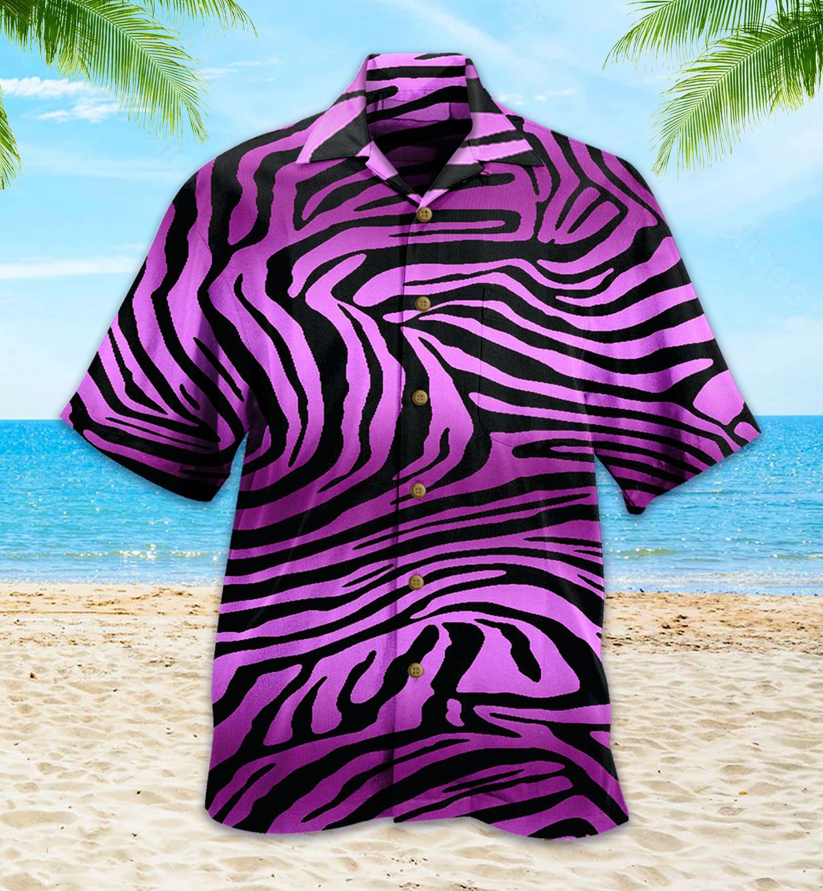 Violet Zebra Hawaiian Shirt