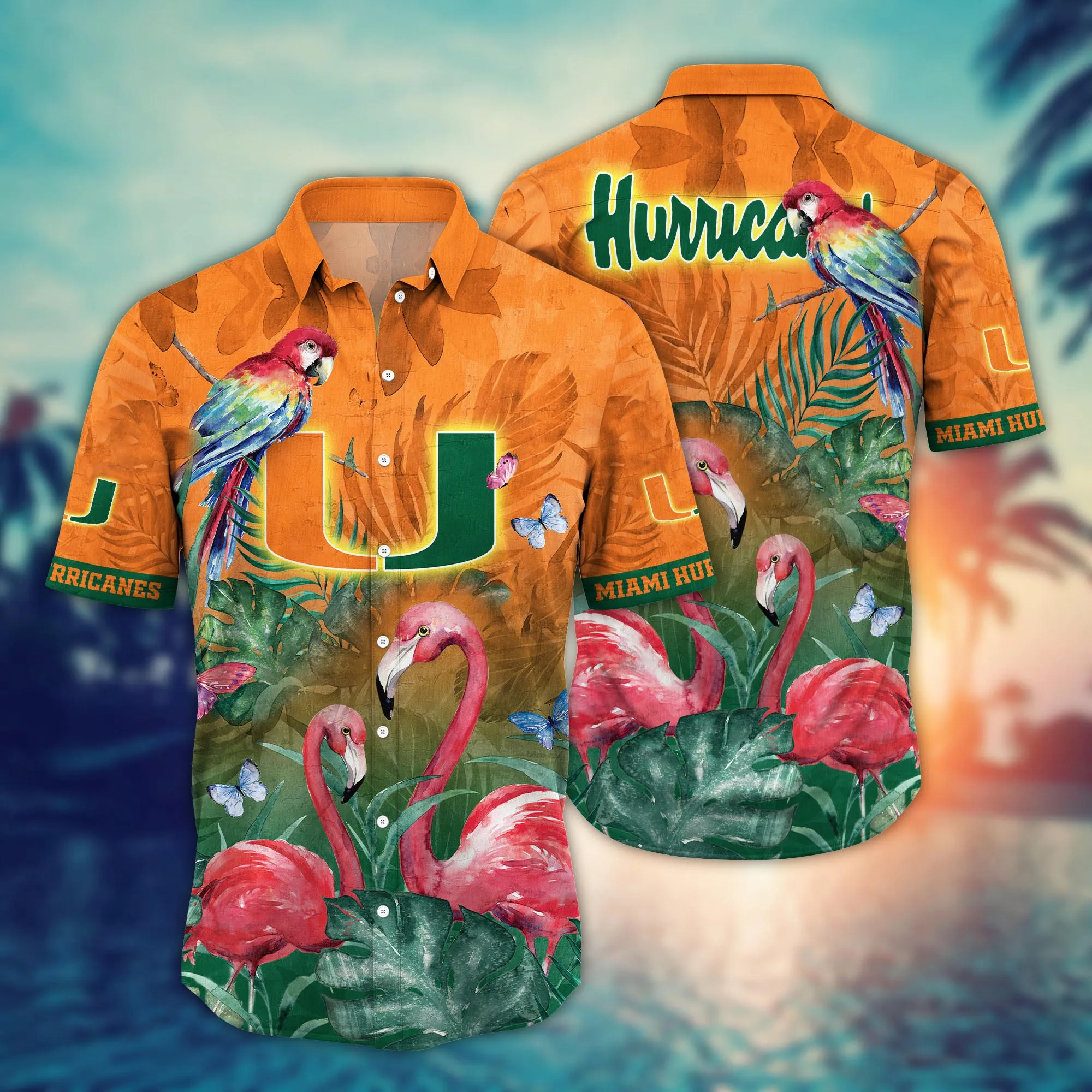 Miami Hurricanes NCCA Hawaiian Shirt Vacation Time Aloha Shirt