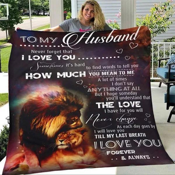 To My Husband Sometimes It’S Hard To Find Words To Tell You Fleece Blanket Gift For Husband From Wife Home Decor Bedding Couch Sofa Soft And Comfy Cozy