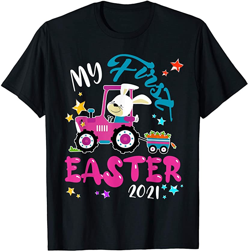 My First Easter 2021 Easter Bunny Riding Tractor Driver T-Shirt