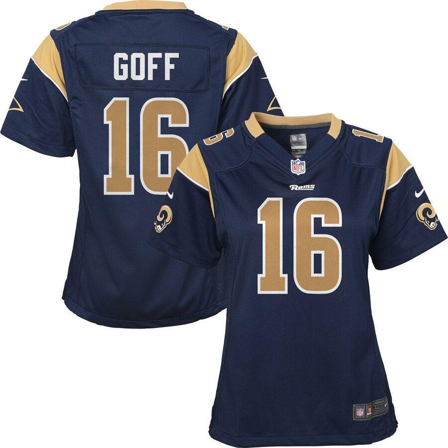 Jared Goff Los Angeles Rams Girls Youth Game Jersey Navy 2019