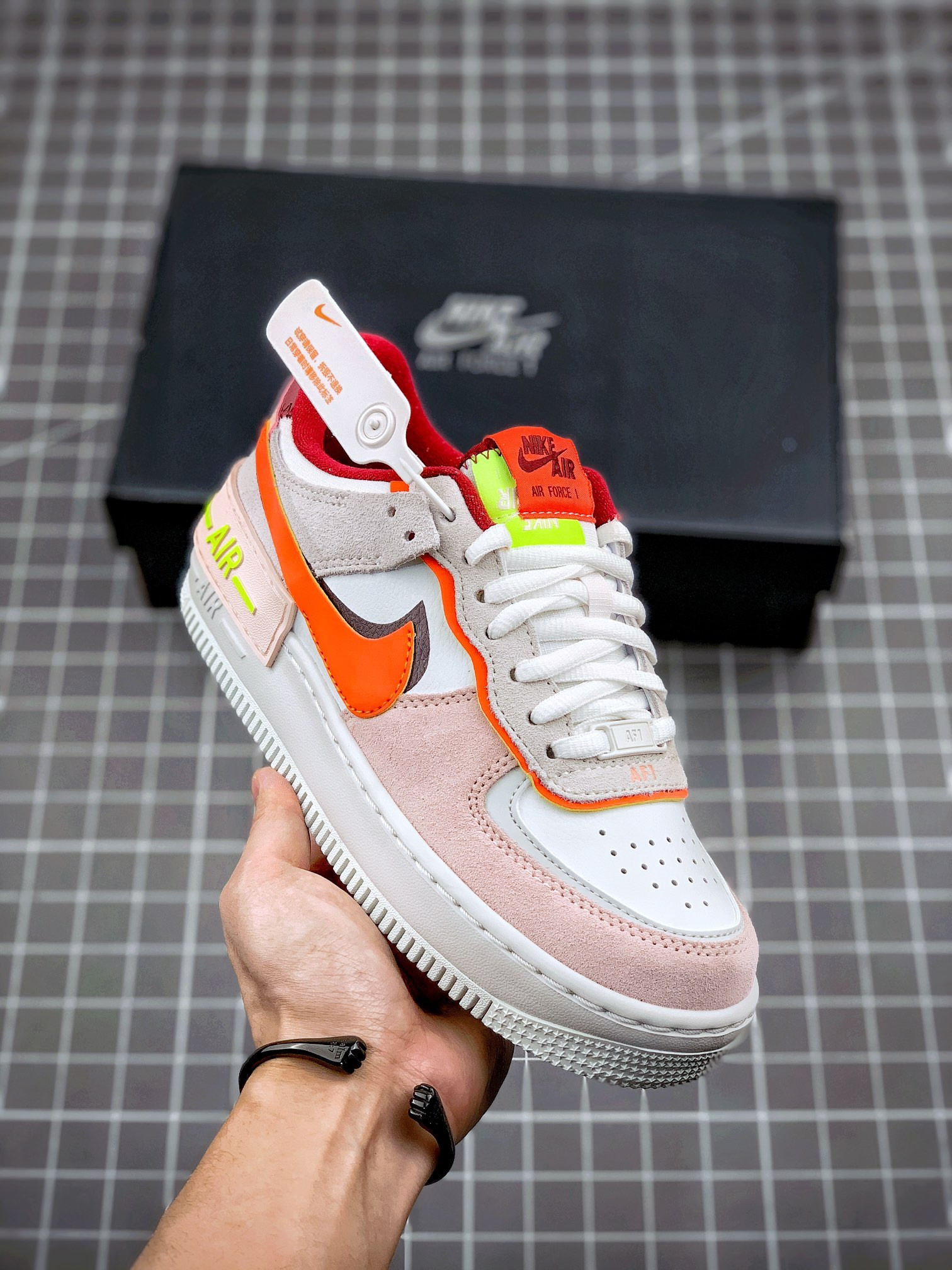 Nike Air Force 1 Shadow Team RedOrange-Orange Pearl-Volt 5340014