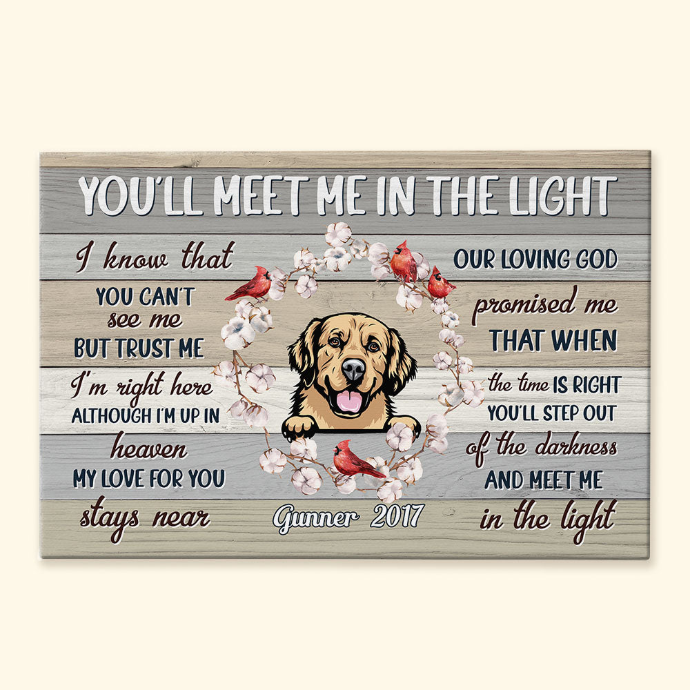 You’Ll Meet Me In The Light – Personalized Poster/Canvas – Memorial Gift For Dog Owner