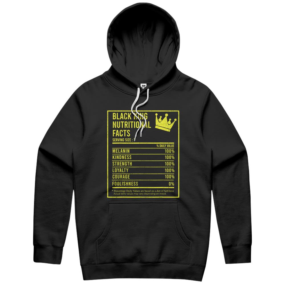 Nutritional Facts Shirt, Nutritional Facts Hoodie, Black King Nutrition Facts Shirt, Black King Nutritional Facts Apparel, Black History Hoodie