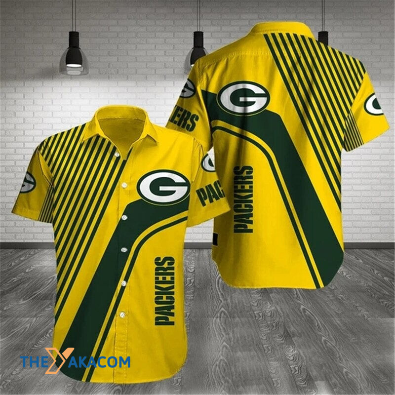 Green Bay Packers Nfl Team Gift For Fan Pattern Stripe Short Sleeve Hawaii Shirt Ha109228