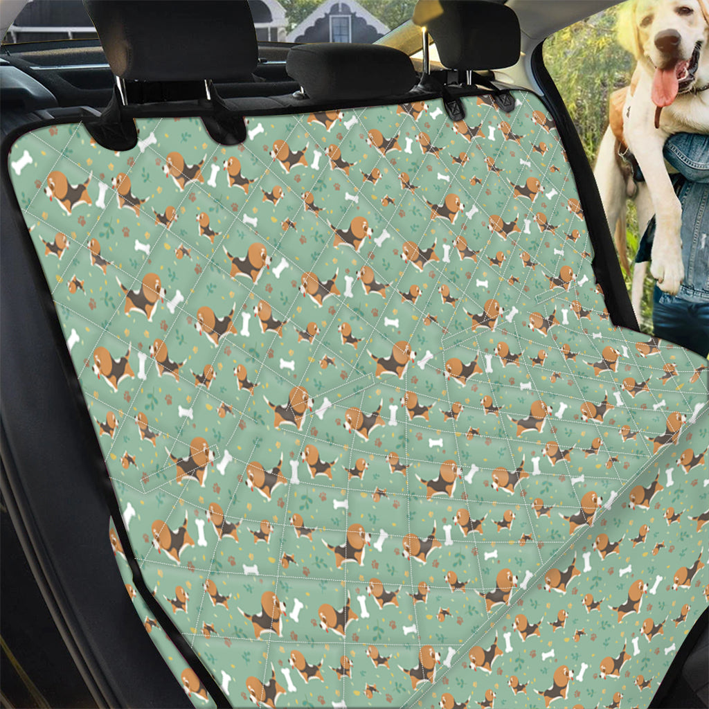 Cute Beagle Puppy Pattern Print Pet Car Back Seat Cover