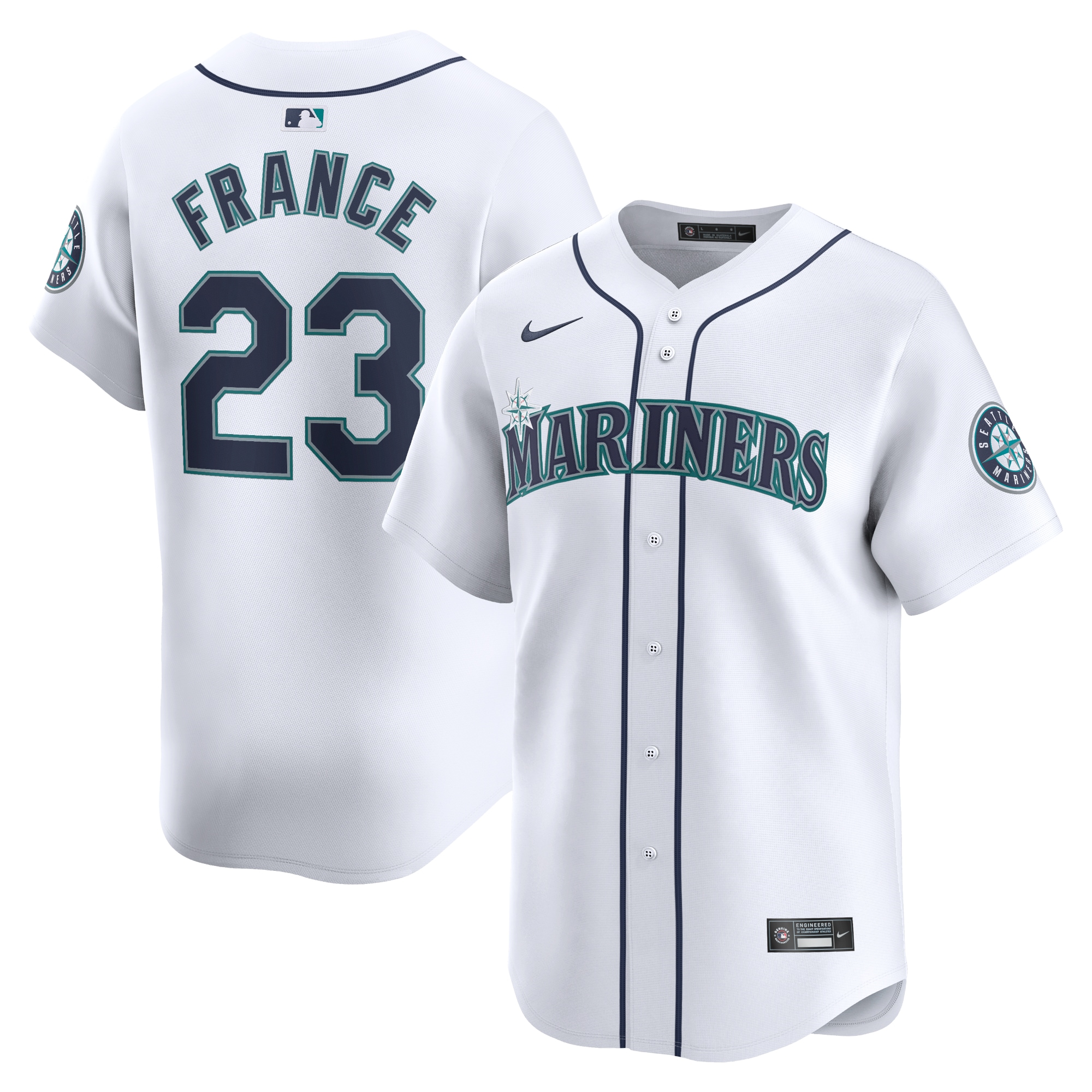 Ty France Seattle Mariners Home Limited Player Jersey – White