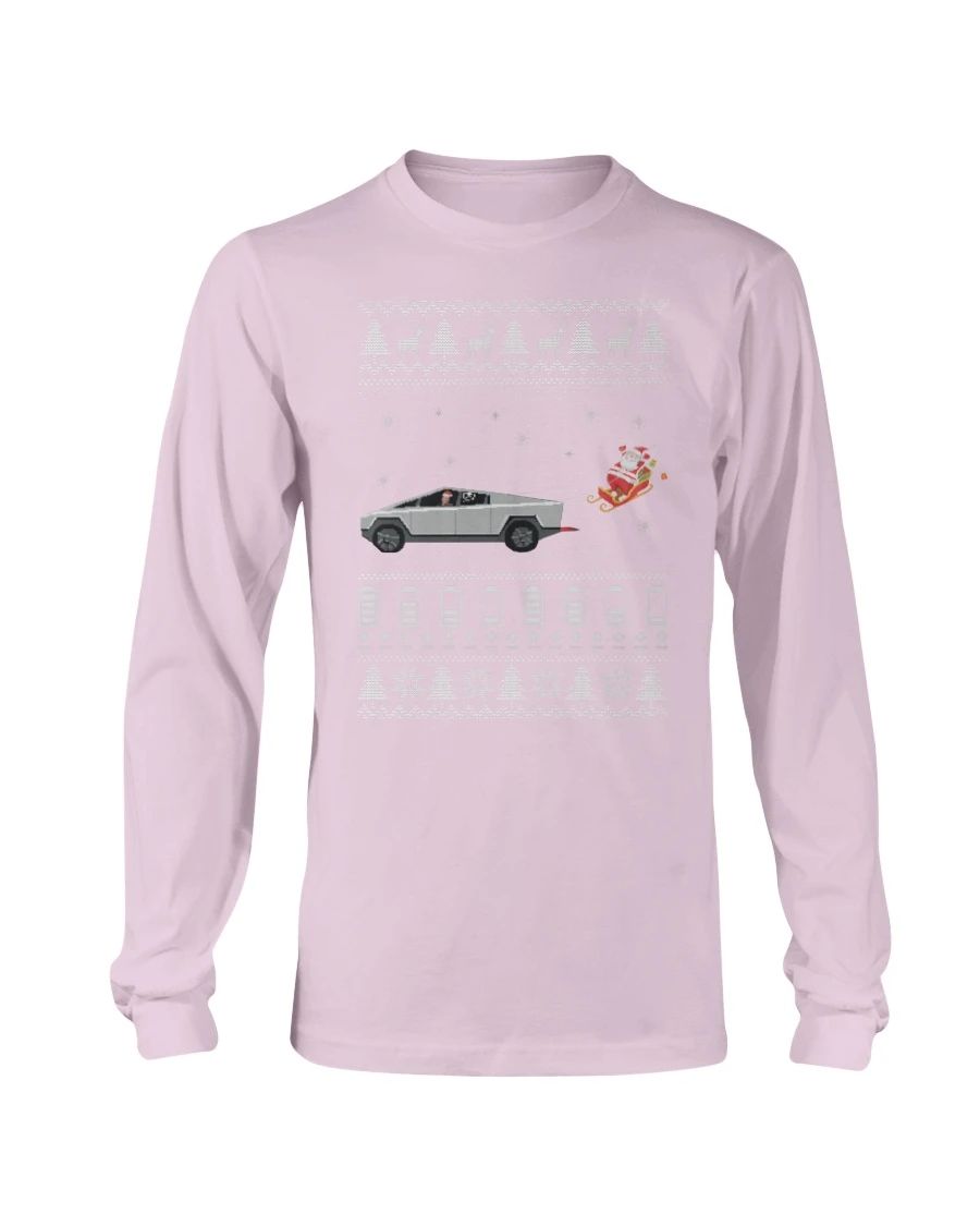 TES-la Funny Ugly Christmas-Cybertruck is Disrupting The Holiday Long Sleeve