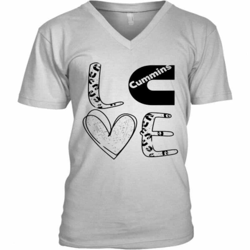 Love Cummins Heart V-Neck T-Shirt