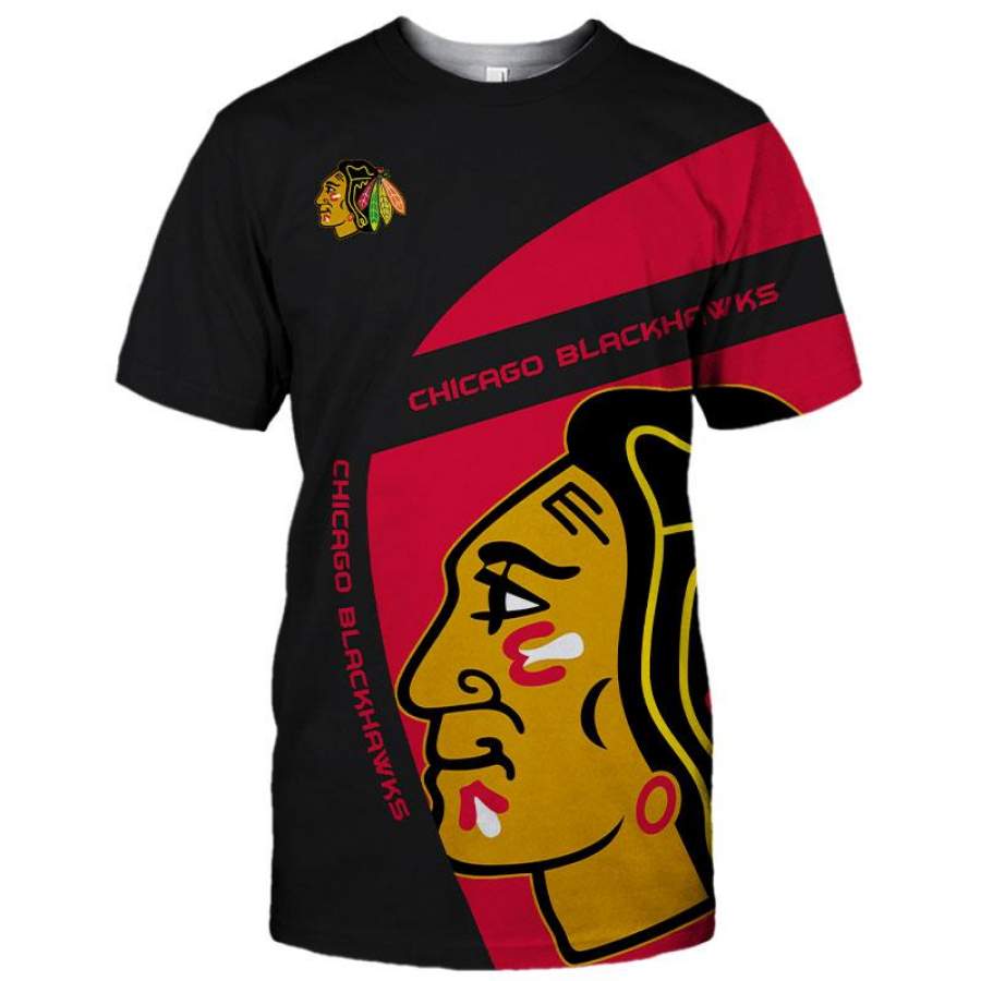 Chicago Blackhawks T-Shirt 3D All Over Print Custom 3D Chicago Blackhawks Graphic Printed 3D T-Shirt 3D All Over Print All Over Print Tee For Men For Women