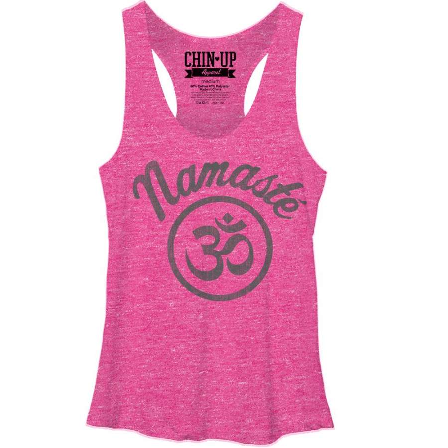 CHIN UP Women’s Namaste  Racerback Tank Pink Heather