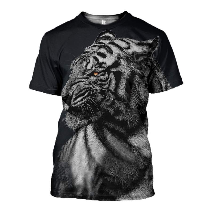 3D printed White Tiger T-shirt Hoodie ATL230301