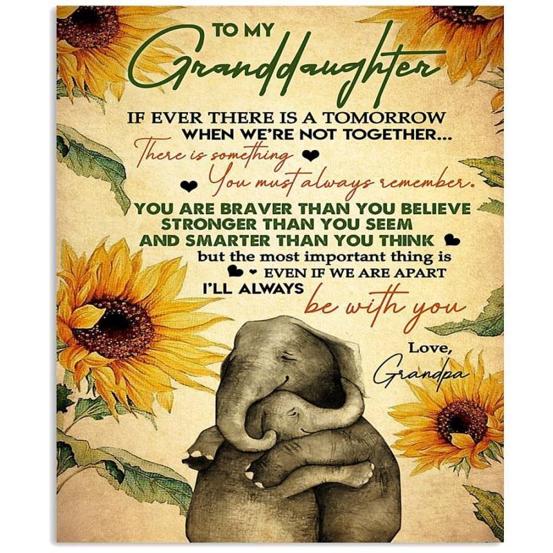 I’ll Always Be With You Elephant Lovely Message Gifts For Granddaughters Vertical Poster