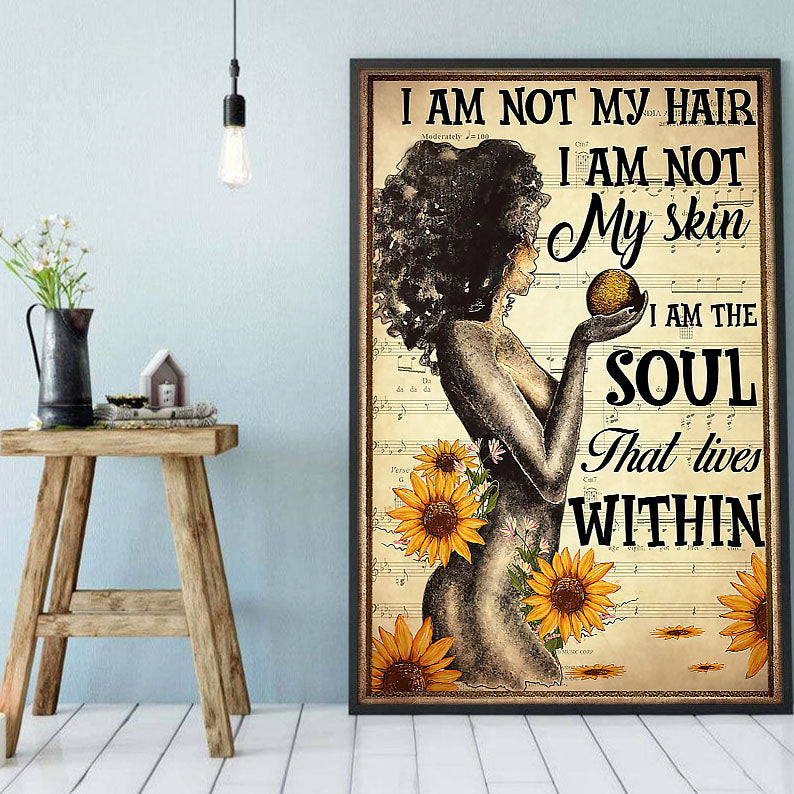 Black American Canvas Art Perfect Melanin Poster Art Print Black Women Afro Man Artistic Dorm Room Canvas