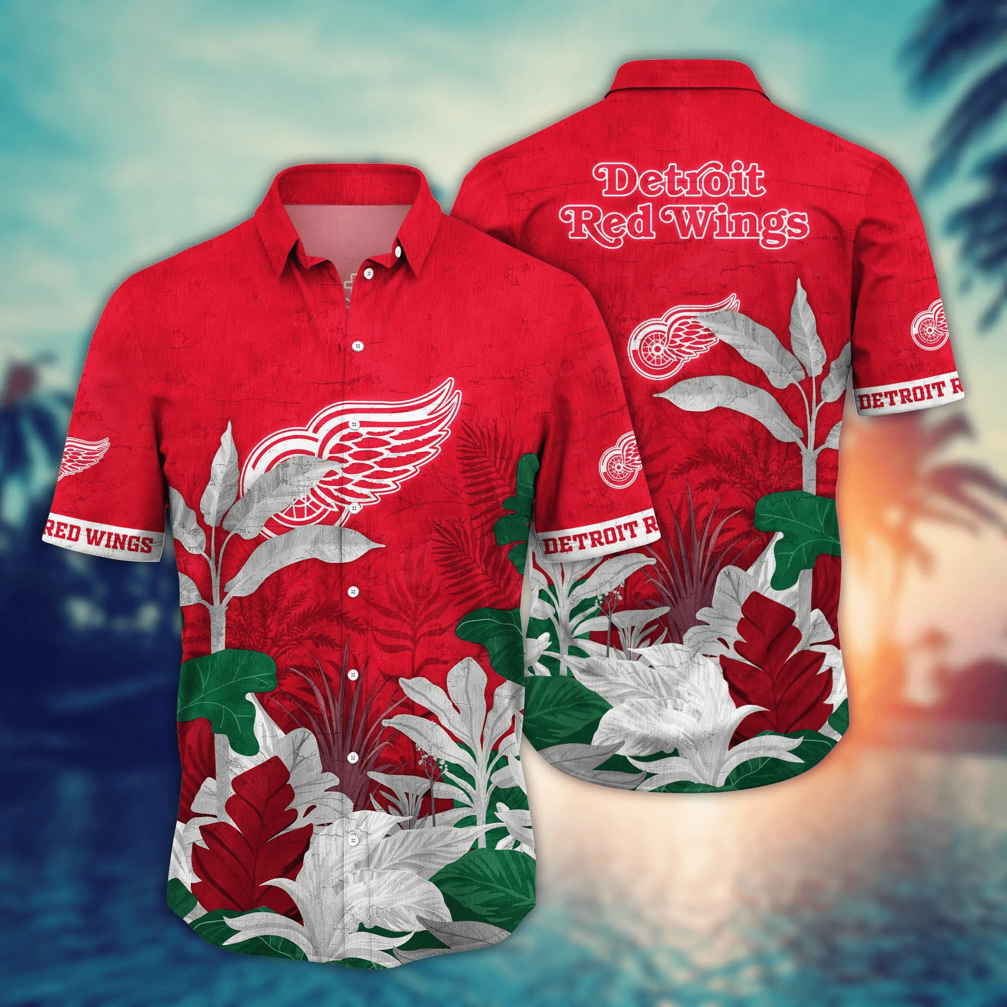 Detroit Red Wings Nhl Hawaiian Shirt Dry Season Aloha Shirt