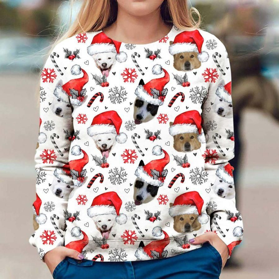 Canaan Dog Ugly Christmas Sweater, All Over Print Sweatshirt