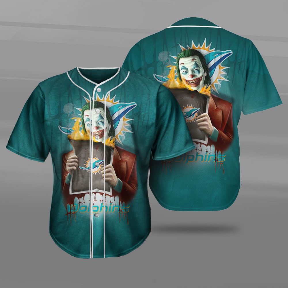 Miami Dolphins Baseball Jersey Shirt Joker Graphic