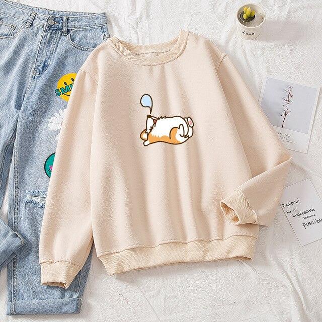 Snoring Corgi Soft Pullover Sweater
