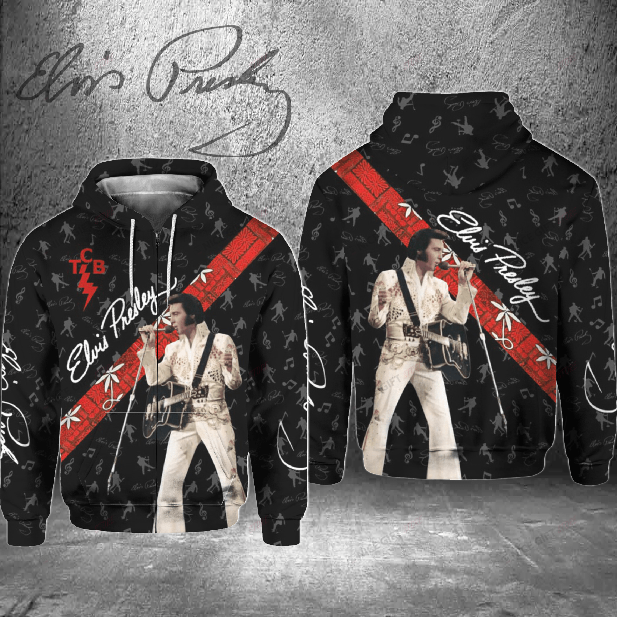Elvis Presley Zip Hoodie 3D 3Zh-P0N6