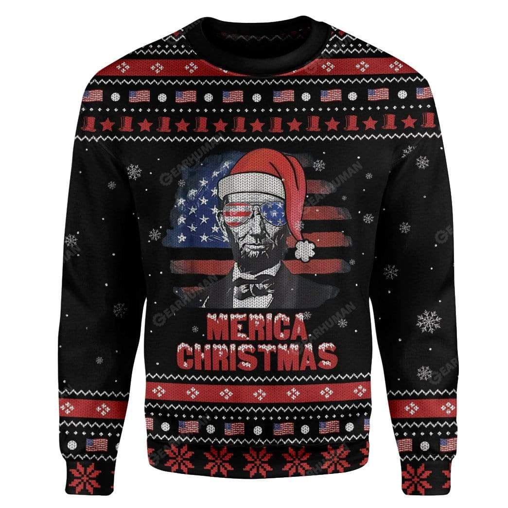 Flowermoonz Ugly Abraham Lincoln Custom Sweater Apparel