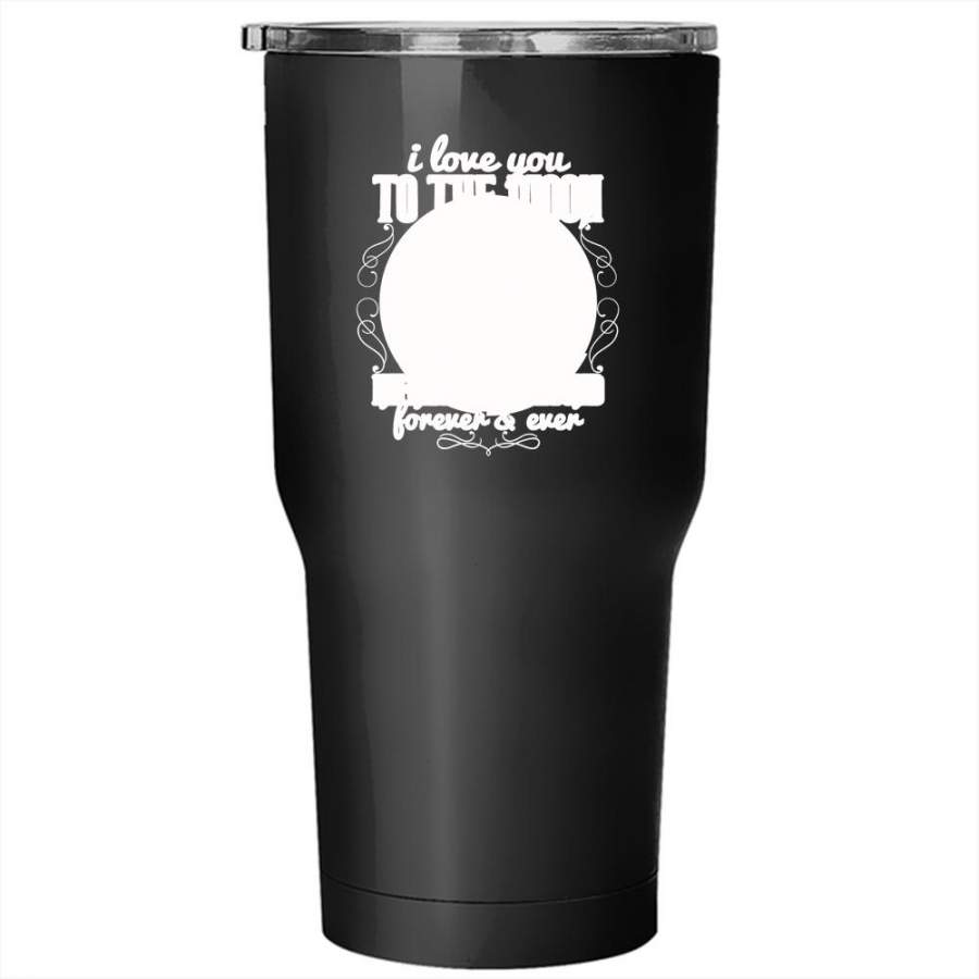 I Love You To The Moon And Back Tumbler 30 oz Stainless Steel, Cool Couple Travel Mug