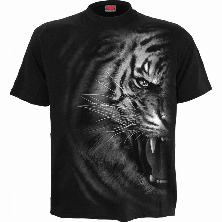 TIGER WRAP – Front Print T-Shirt Black