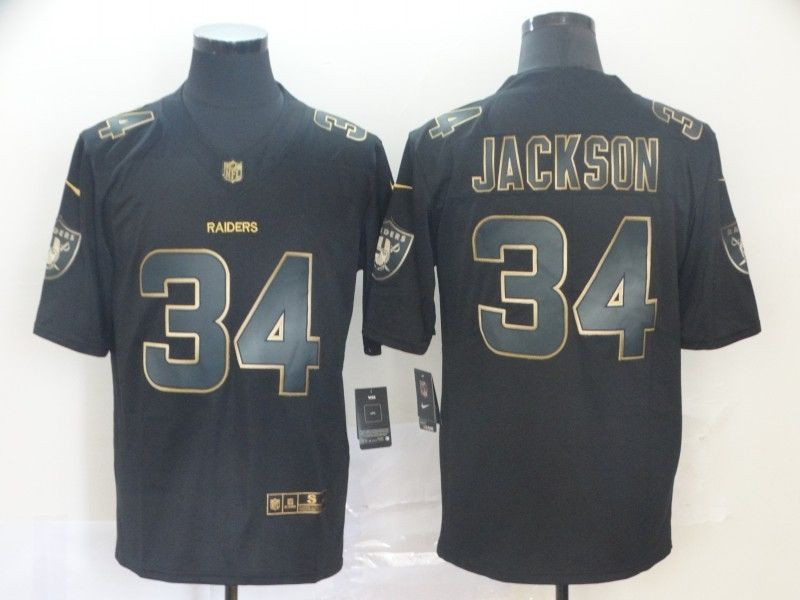 Bo Jackson #34 Oakland Raiders NFL Explosion Legendary Gold Black Jersey