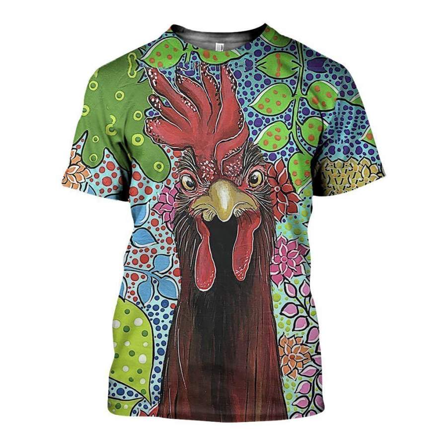 3D All Over Printed Chicken Art Shirts and Shorts