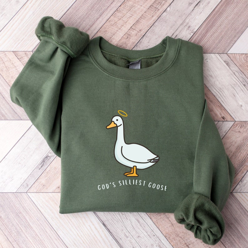 Silly Goose God’S Embroidered Sweatshirt 2D Crewneck Sweatshirt All Over Print Sweatshirt For Women Sweatshirt For Men Sws3116