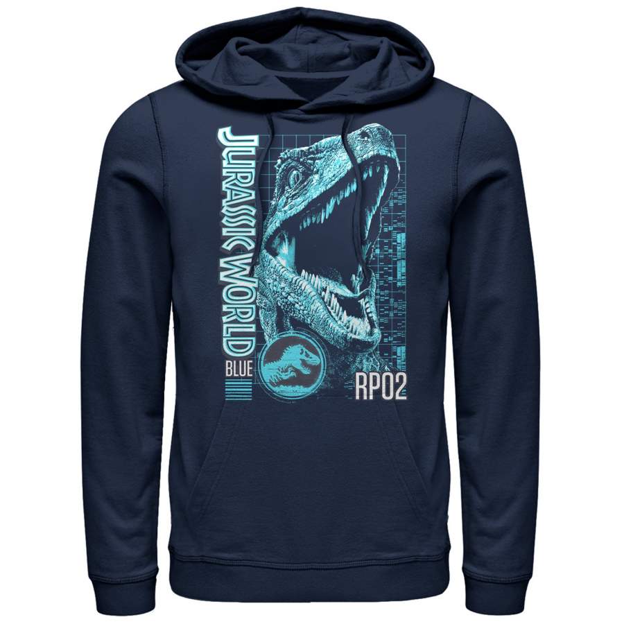 Jurassic World: Fallen Kingdom Men’s Blue Portrait  Lightweight Hoodie