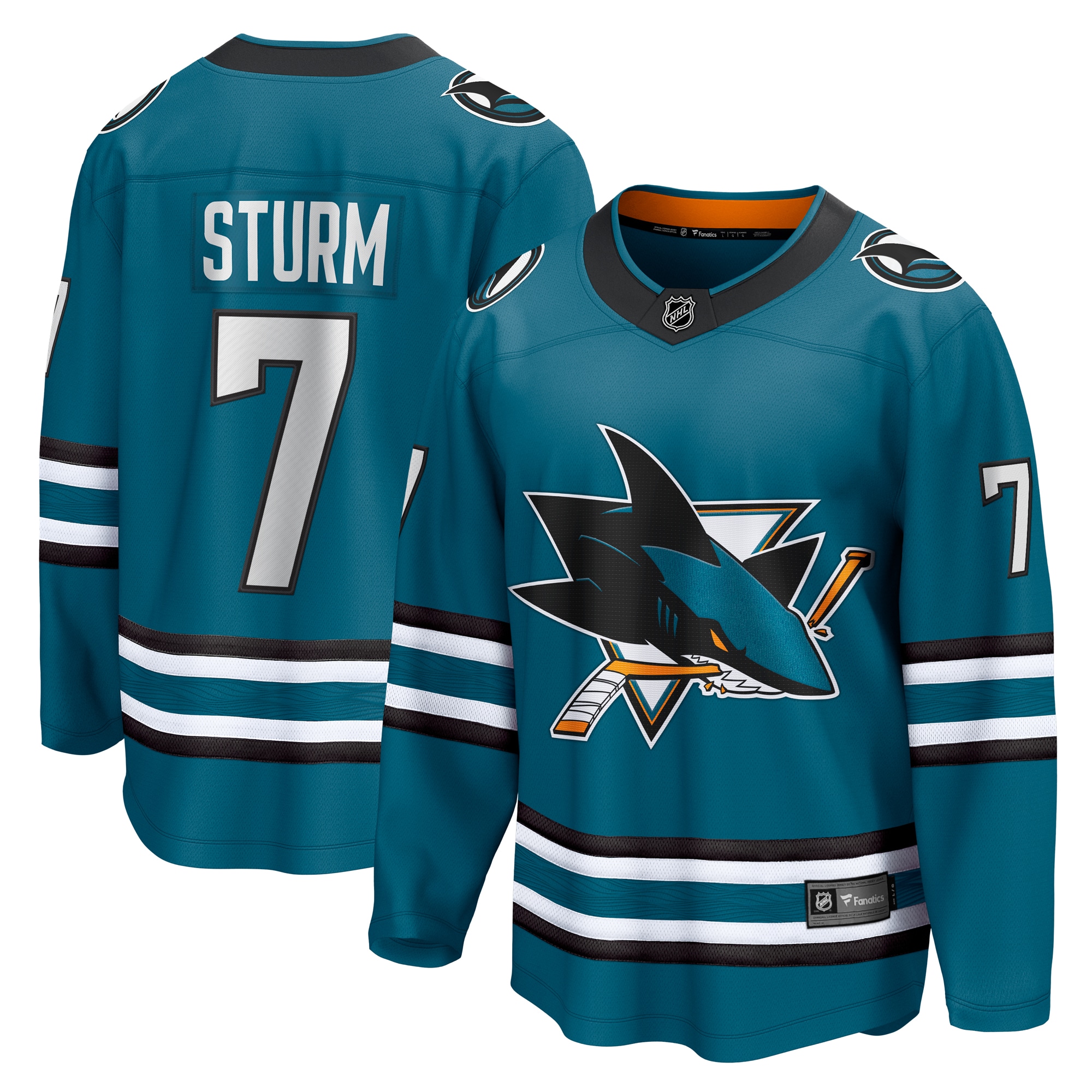 Nico Sturm San Jose Sharks Branded Home Breakaway Jersey – Teal