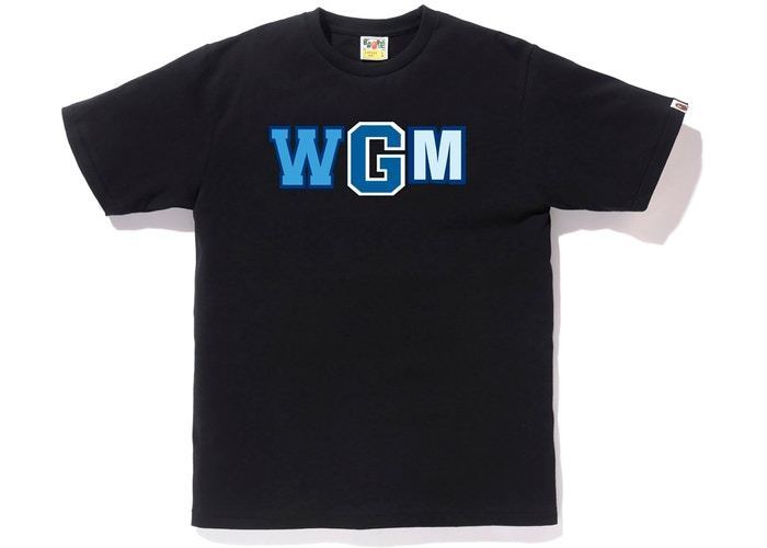 Bape Abc Wgm Milo Gold Zip Shark Tee Black/Blue