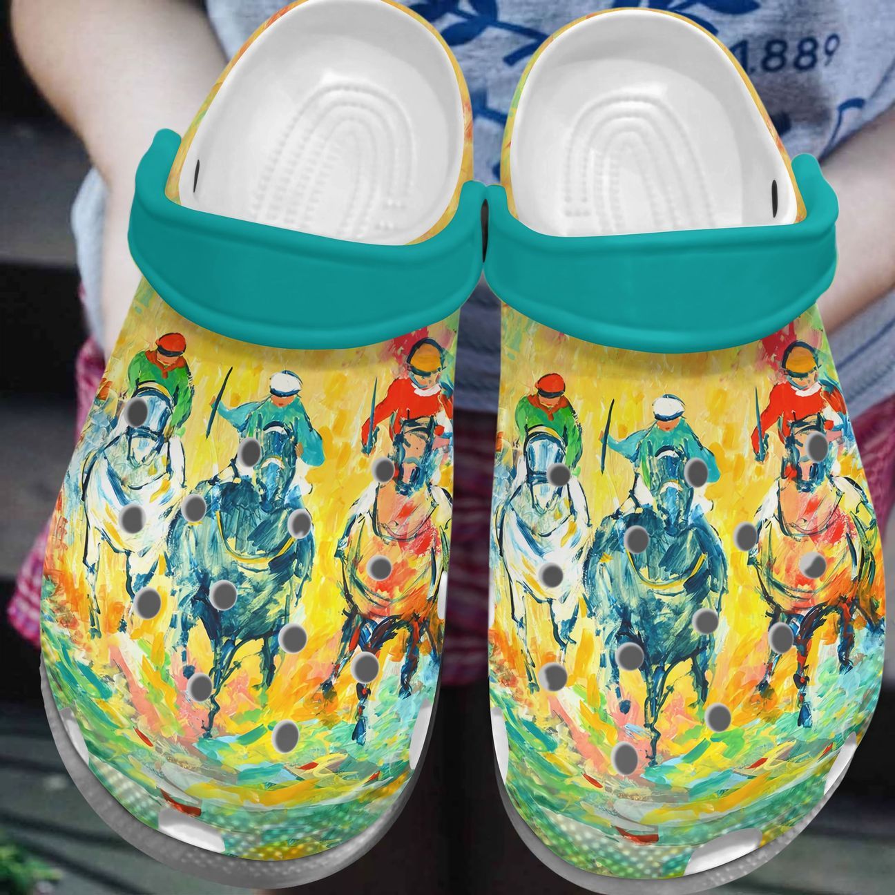 Horse Personalized Clog, Custom Name, Text, Color, Number Fashion Style For Women, Men, Kid, Print 3D Horse Racing