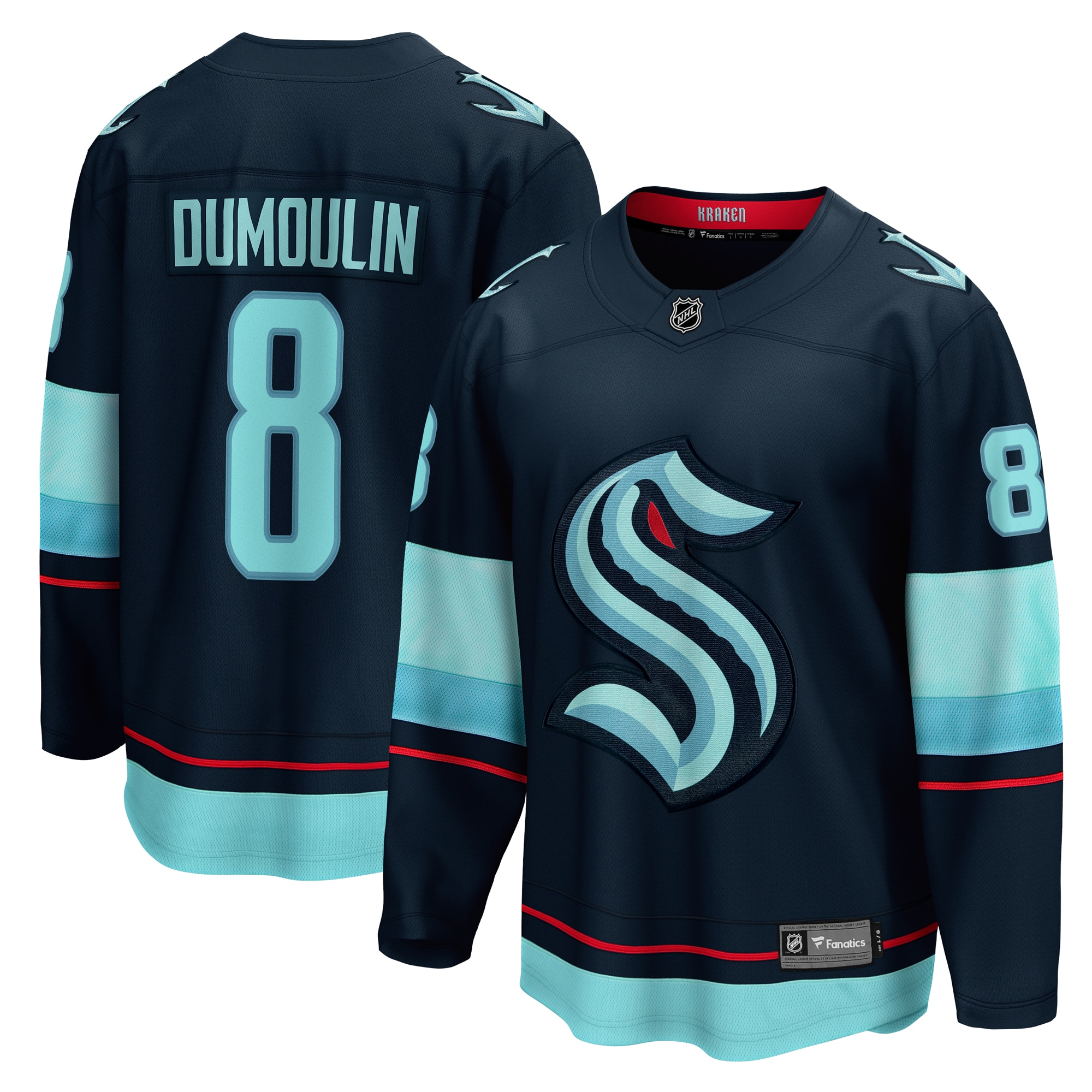 Brian Dumoulin Seattle Kraken Branded Home Breakaway Player Jersey – Deep Sea Blue