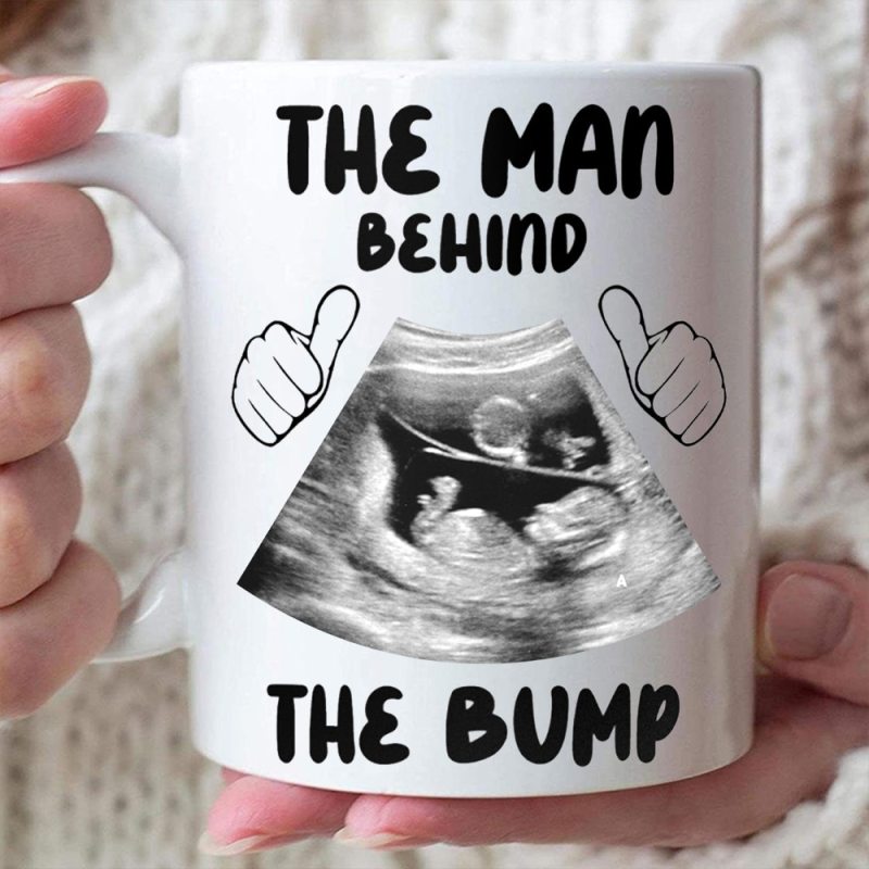 Personalized Gift For Daddy To Be Man Behind The Bump Mug