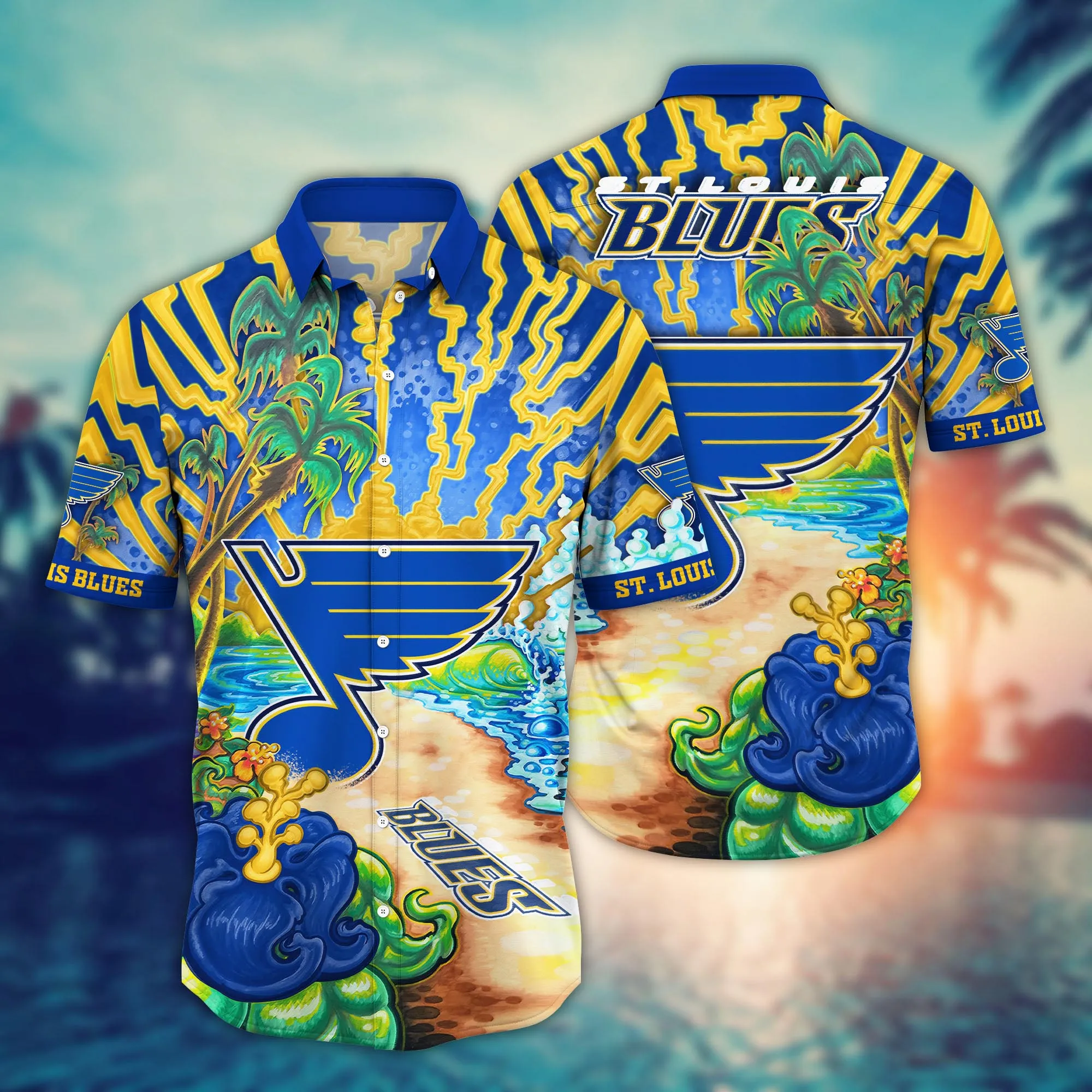 St. Louis Blues Nhl Hawaiian Shirt Sunningtime Aloha Shirt