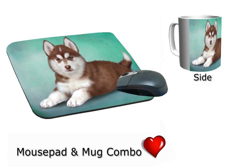 Siberian Husky Puppy Dog Mug & Mousepad Combo Gift Set