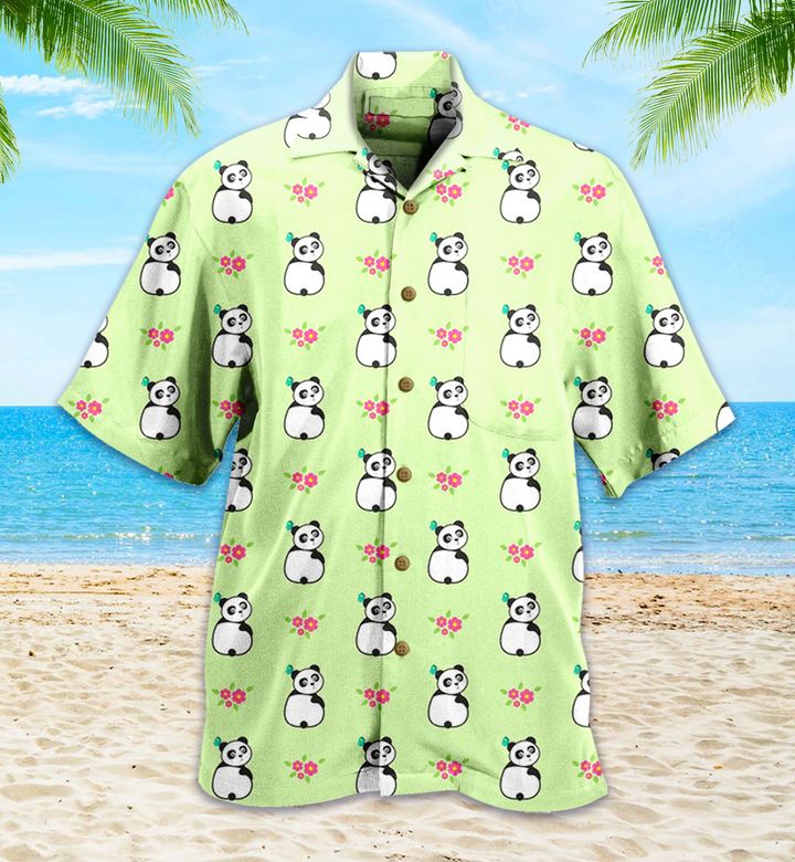 Panda Green 3D Hawaiian Shirt