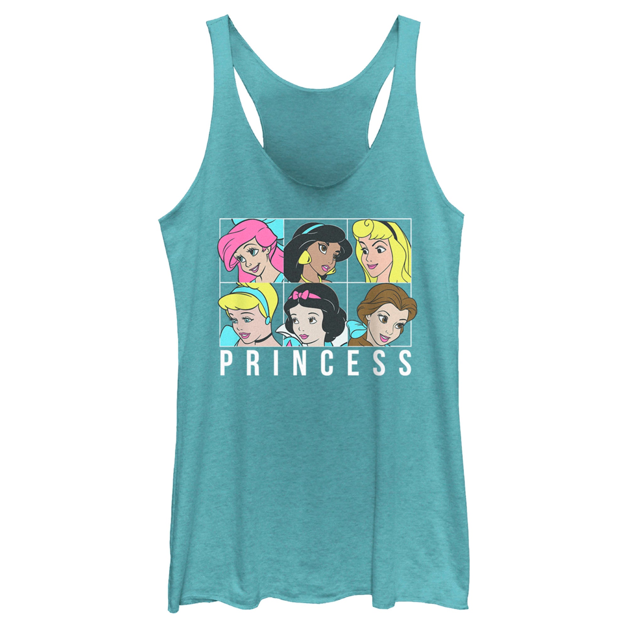 Women’S Disney Princess Squares Racerback Tank Top